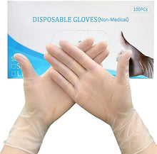 将图片加载到图库查看器，RovyFota Clear Vinyl Gloves Small Disposable Examination Gloves, Powder Free Latex Free &amp; Protein Free, Food, Multi Use, Pack of 100
