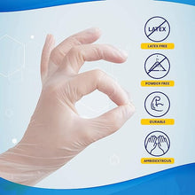 将图片加载到图库查看器，RovyFota Clear Vinyl Gloves Small Disposable Examination Gloves, Powder Free Latex Free &amp; Protein Free, Food, Multi Use, Pack of 100
