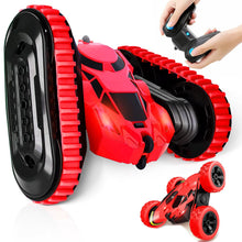 将图片加载到图库查看器，RovyFota Upgrade 2 in 1 Remote Control Car, Crawler &amp; 4WD, 2.4GHz RC Car, High-Speed RC Drift Car with Cool Headlights, 2-Sided 360° Rotating, Kids Toy Race Cars for Boys Girls Birthday
