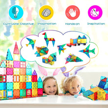 将图片加载到图库查看器，RovyFota Kids Magnetic Tiles Toys, 178 Pcs 3D Magnetic Building Blocks Tiles Set, Building Construction Educational STEM Toys for 3+ Year Old Boys and Girls
