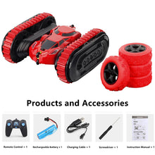 将图片加载到图库查看器，RovyFota Upgrade 2 in 1 Remote Control Car, Crawler &amp; 4WD, 2.4GHz RC Car, High-Speed RC Drift Car with Cool Headlights, 2-Sided 360° Rotating, Kids Toy Race Cars for Boys Girls Birthday
